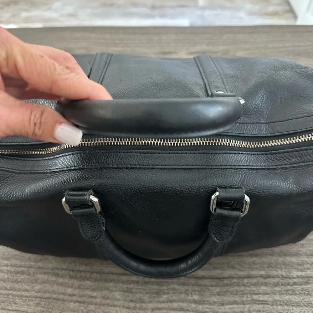 Charles Jourdan Black‎ Leather Duffel Bag